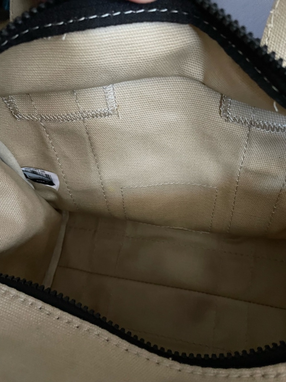 Marc Jacobs Mini Canvas Tote in Beige with White Logo - Picture 4 of 5
